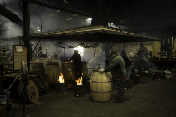 Charring Casks at Kelvin Cooperage