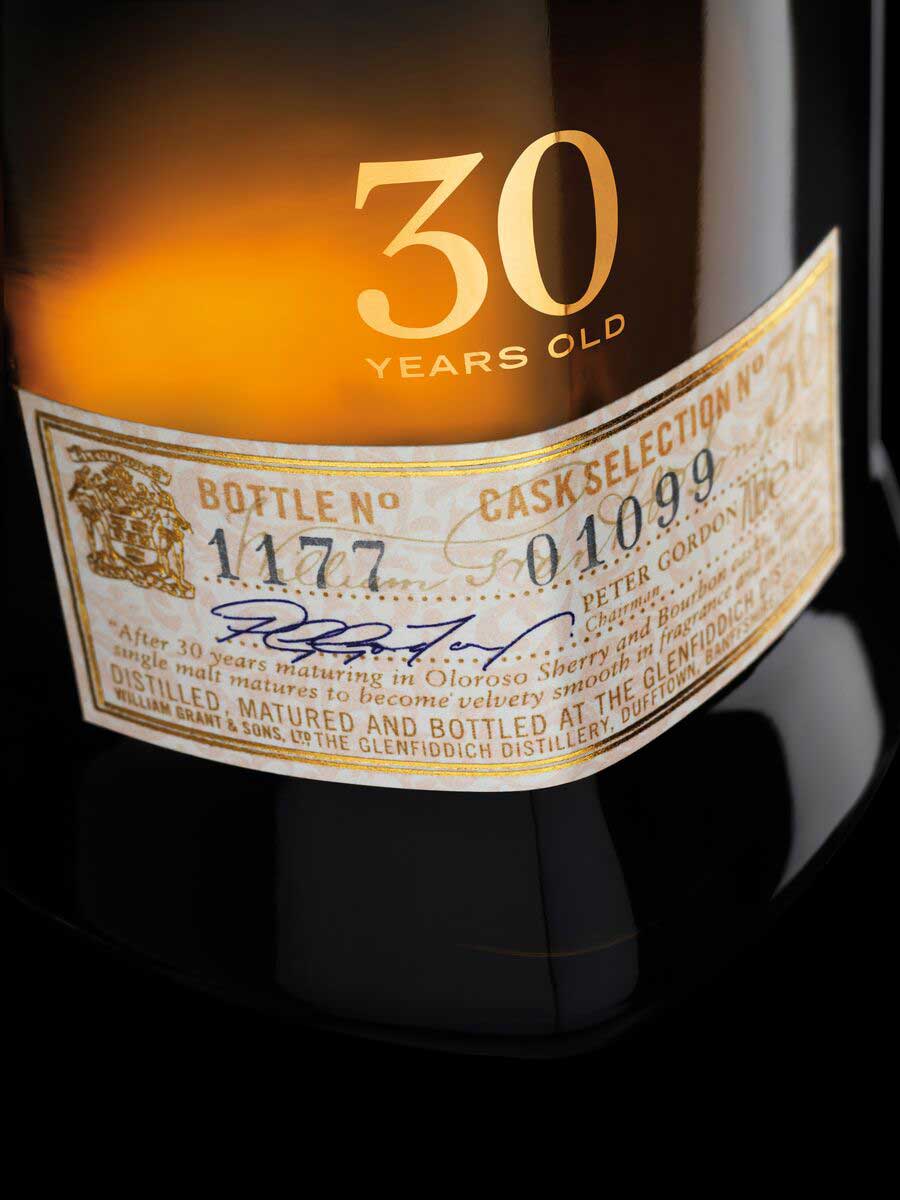 Glenfiddich 30 Year Old Bottle label